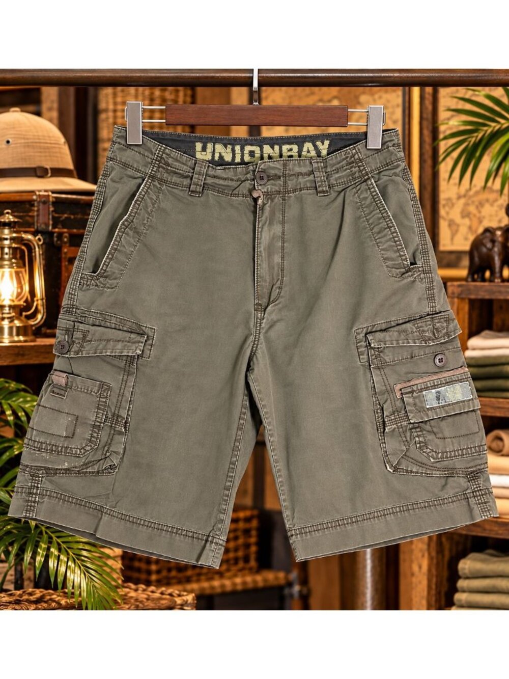 Y2k Union Bay Mens Cargo Utility Shorts Brown Sz 34 Paratrooper Grunge 90s Gorpc